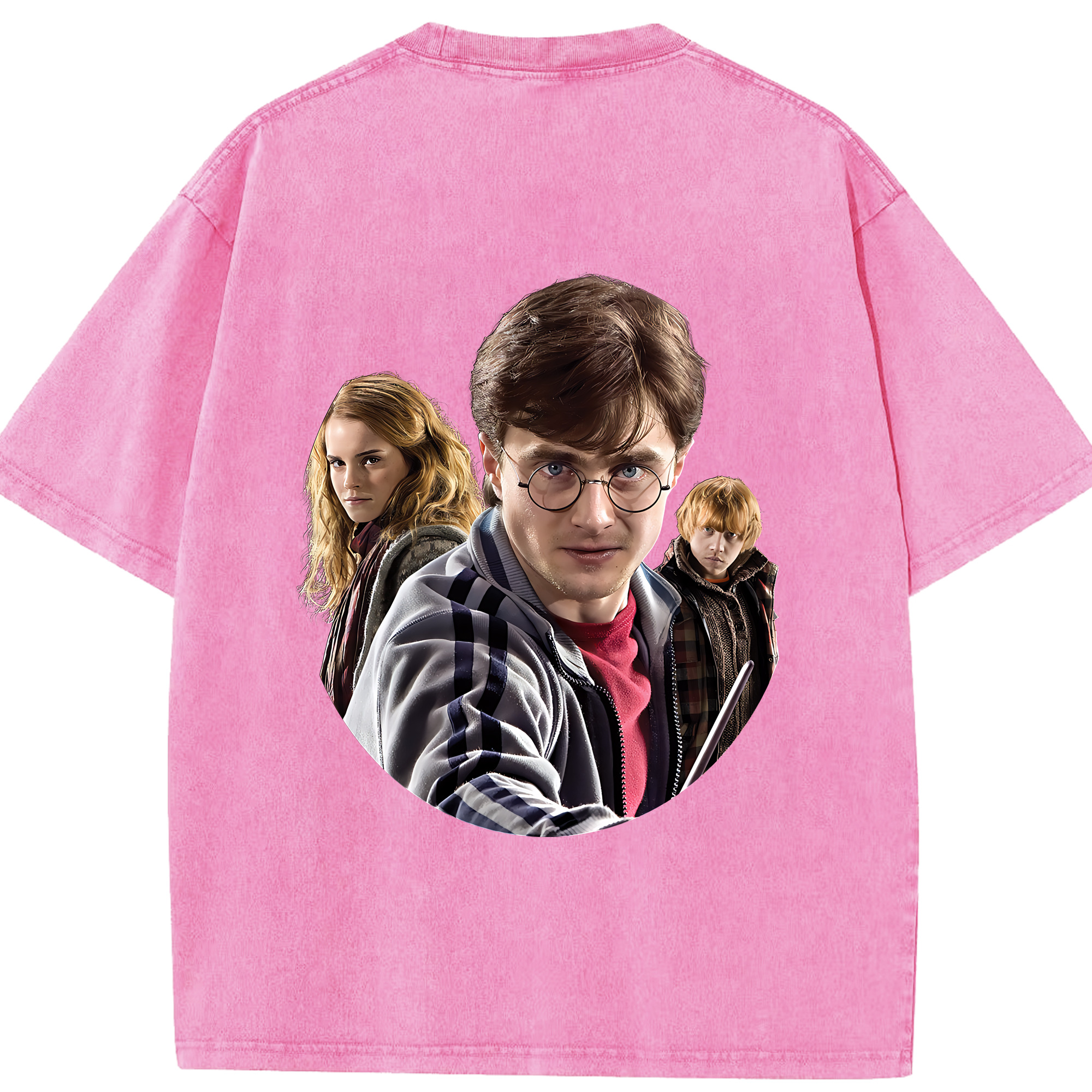 （画像用） Harry Potter ハリー・ポッターシリーズ 綿100% ヴィンテージ風 半袖Tシャツ（背面プリント）